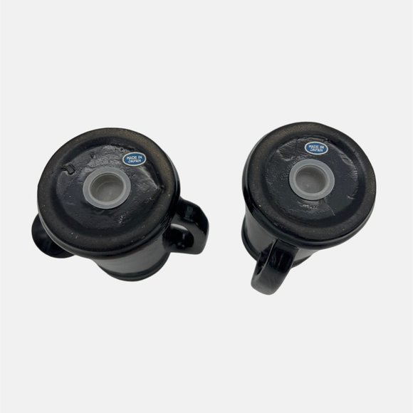 Vintage Watering Can Salt & Pepper Shaker Set Made in Japan Black Ceramic 4" - Picture 5 of 5